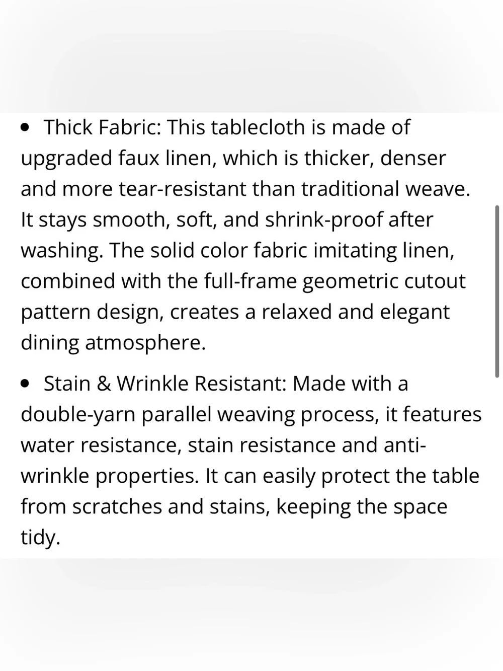 Decorative Cutout IVORY Tablecloth Waterproof Stain-Resistant INDOOR OUTDOOR